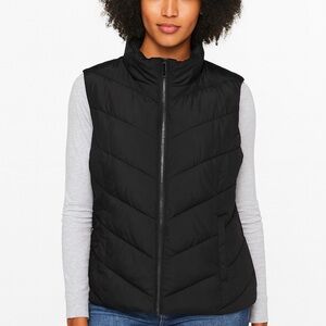 Cole Haan Signature Puffer Black Chevron Polyfill Zip Front Vest Size XL